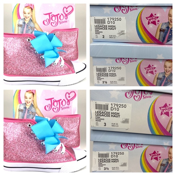 Jojo Siwa Pink Glitter Hi Top Sneakers - Picture 11 of 14